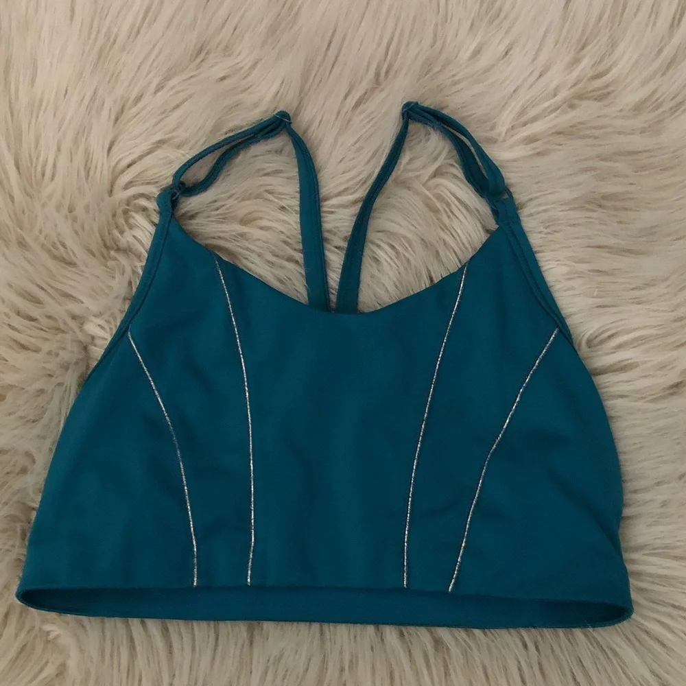 NIKE Yoga Dri-FIT Indy Teal Sports Bra | M